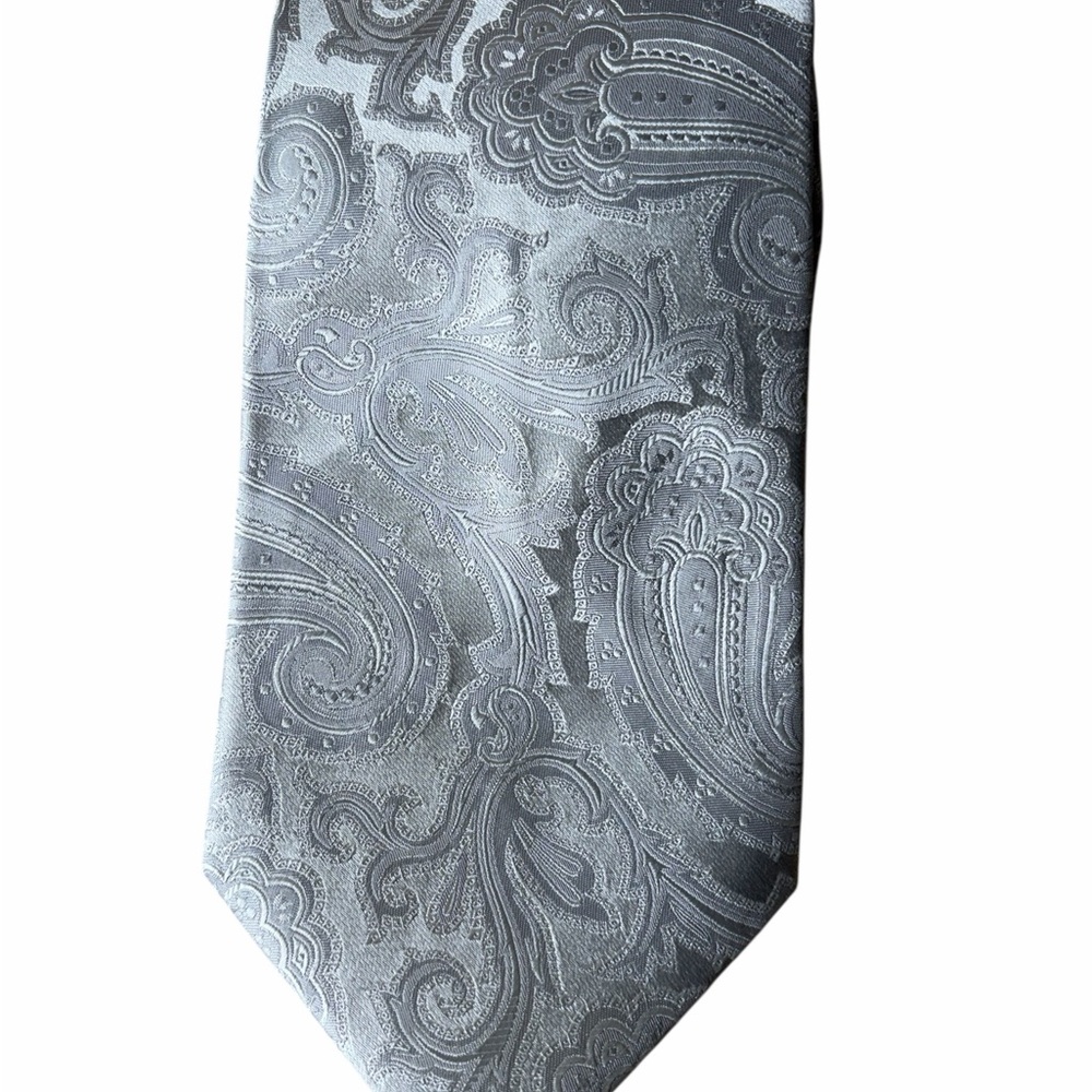Sophisticated Silver Paisley Tie